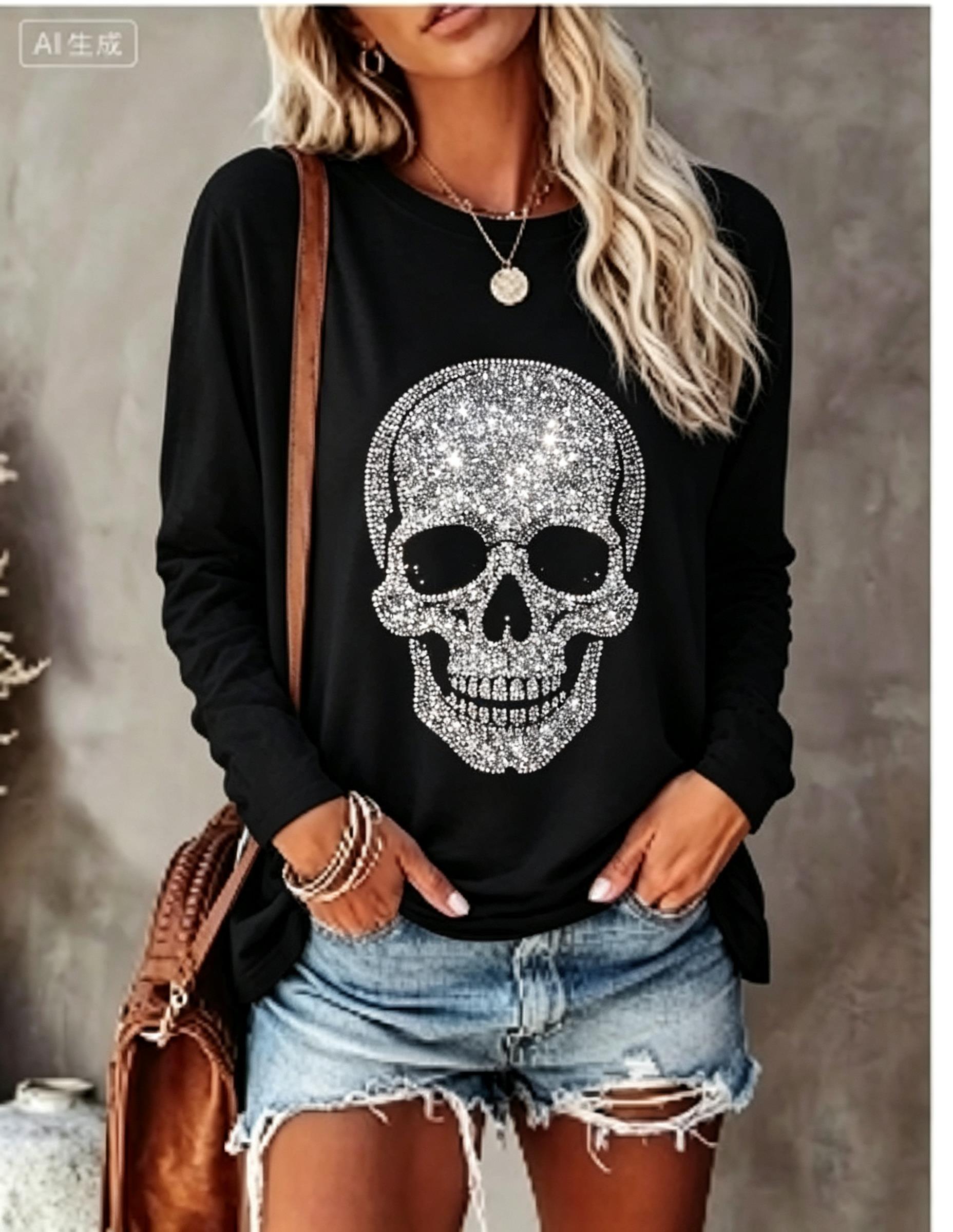 Winter Clothing For Women - Kaos Wanita Lengan Panjang dengan Motif