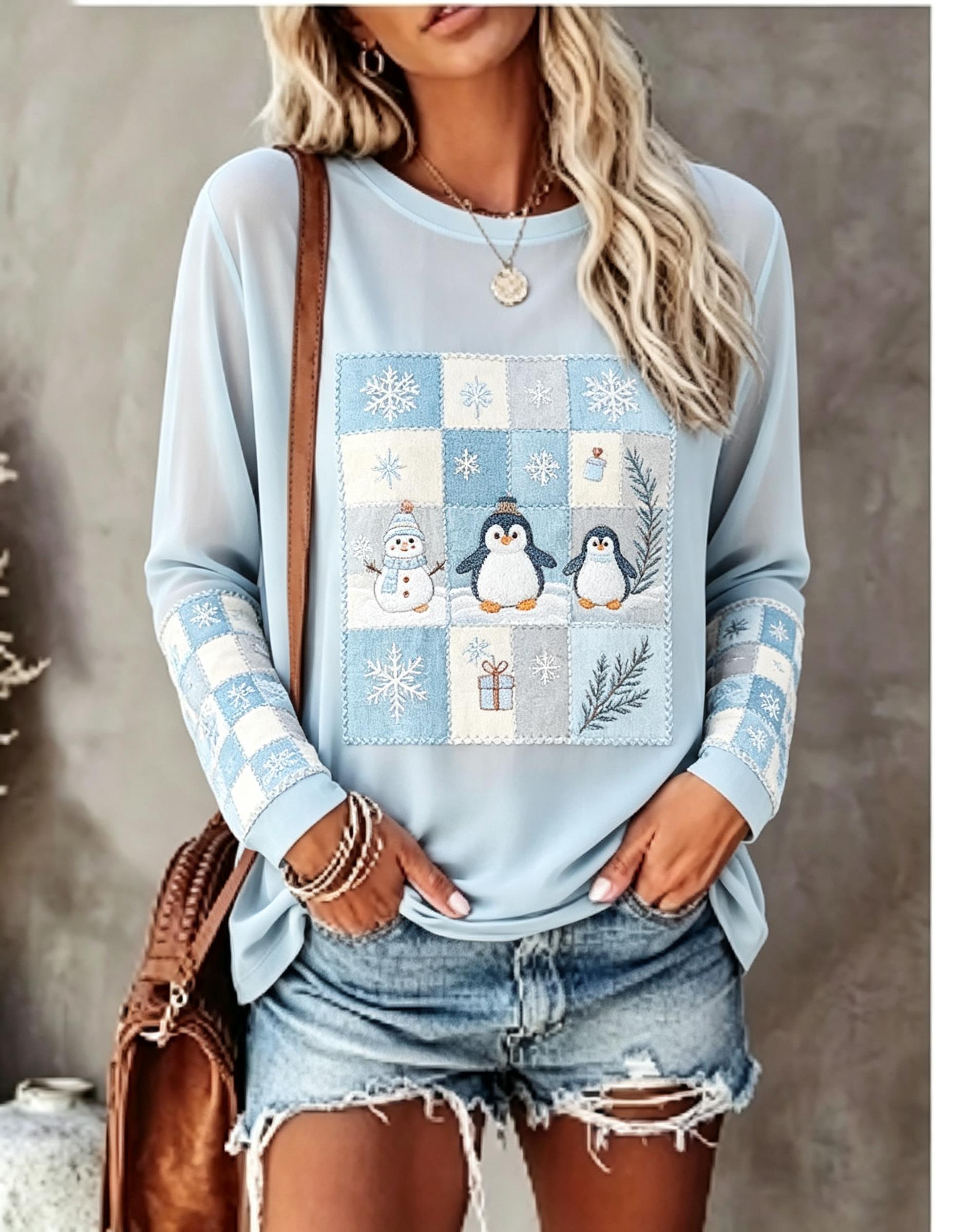 Kaos Lengan Panjang Wanita den - Winter Clothing For Women ulasan dan harga