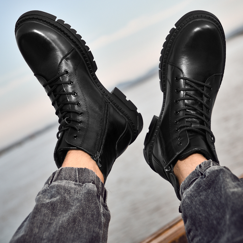 Sepatu bot kulit asli pria, sn - Winter Clothing Hiking ulasan dan harga