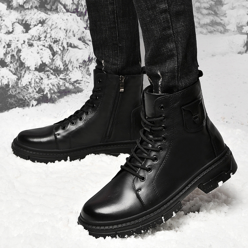 Sepatu bot kulit asli pria, sn - Winter Clothing Hiking ulasan dan harga