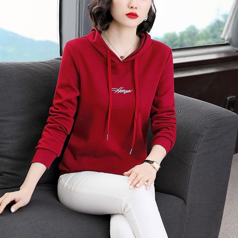 Kaus bertudung Y2K bordir huru - Winter Clothing Drawing ulasan dan harga